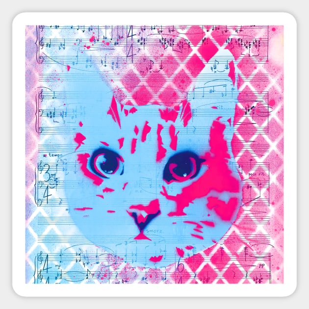 Musical Cat Sticker by ZiloDrawings